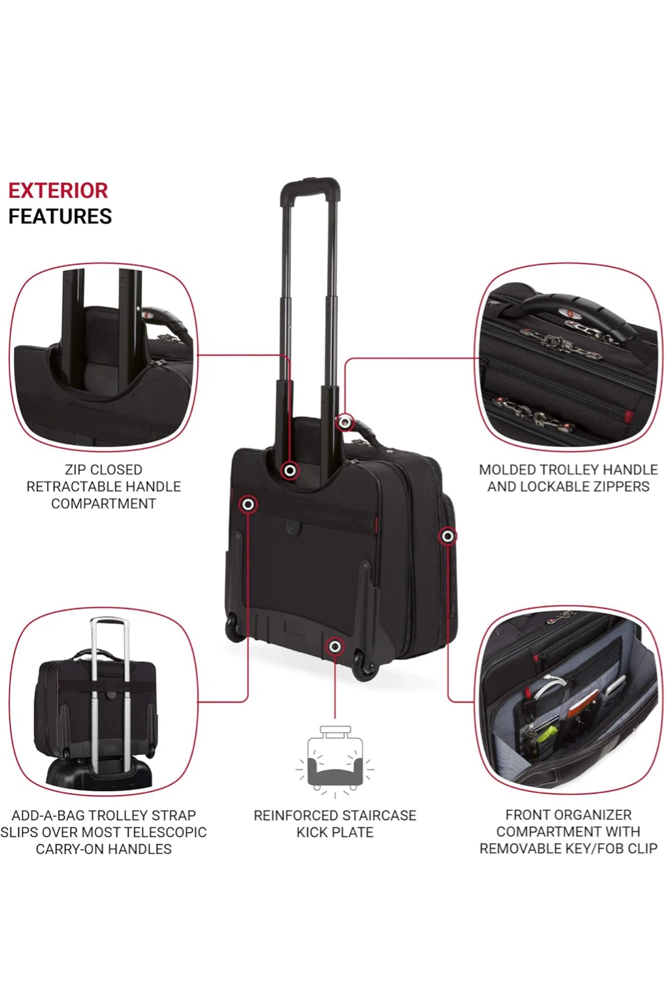 Swiss Gear black wheeled laptop briefcase - photo 5