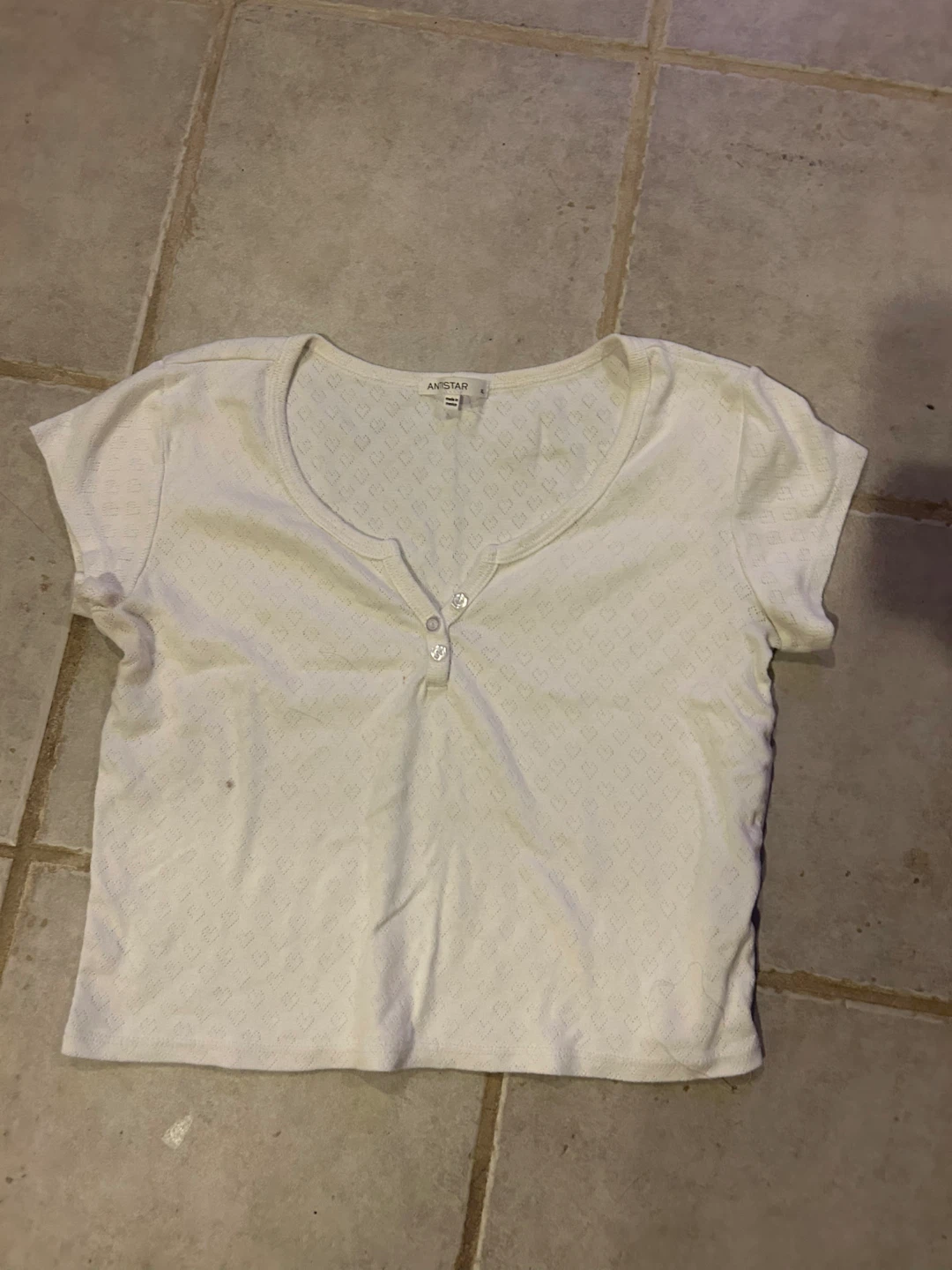 Anstar White Henley Shirt