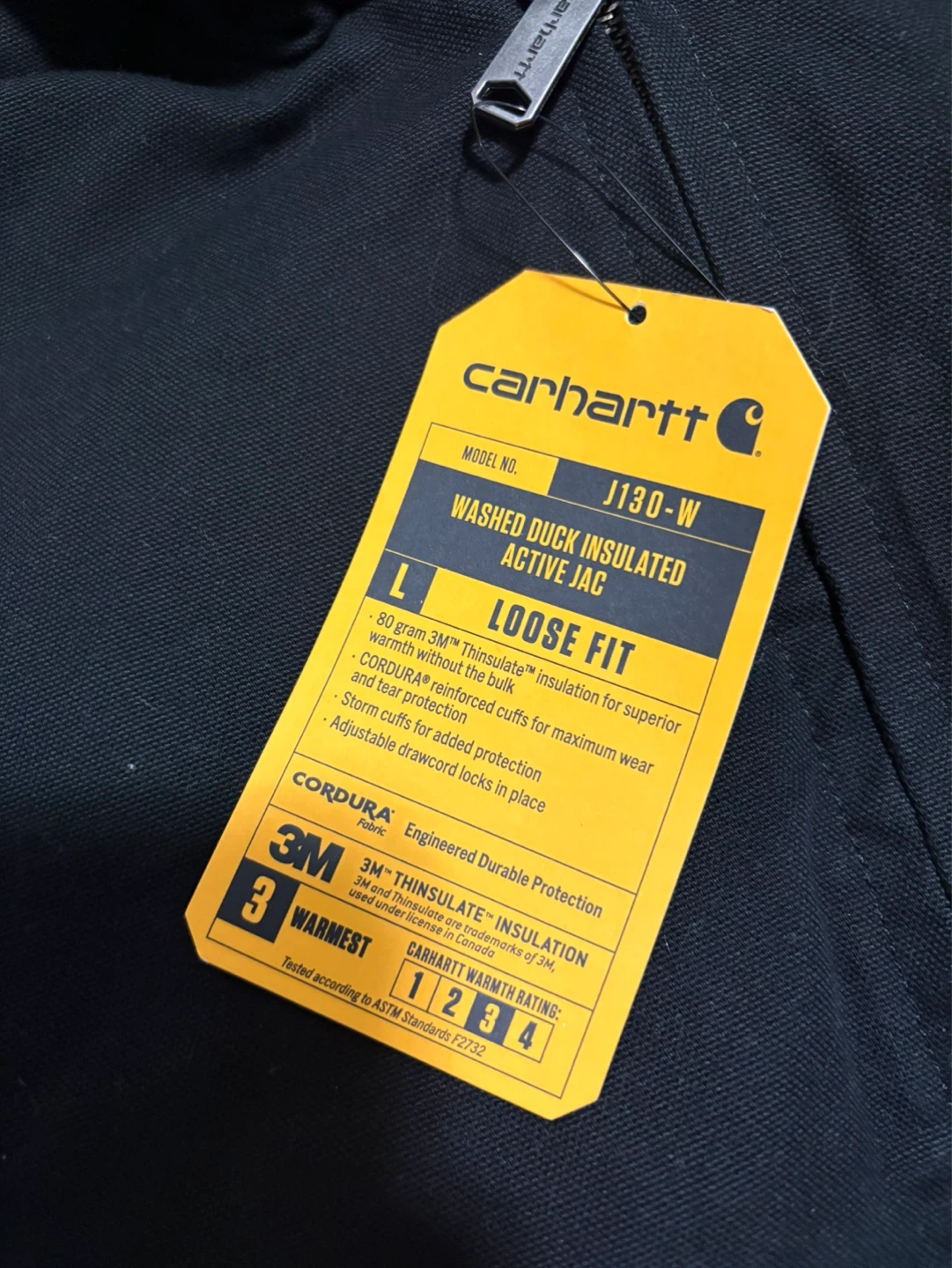 Carhartt J130-W Washed Duck Insulated Active Jacket - XS (Black) - photo 3