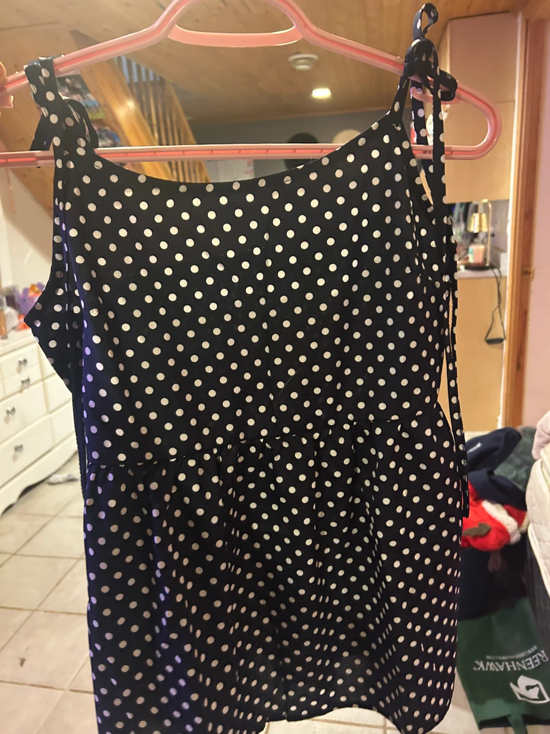 Black and White Polka Dot Dress with Tie Straps