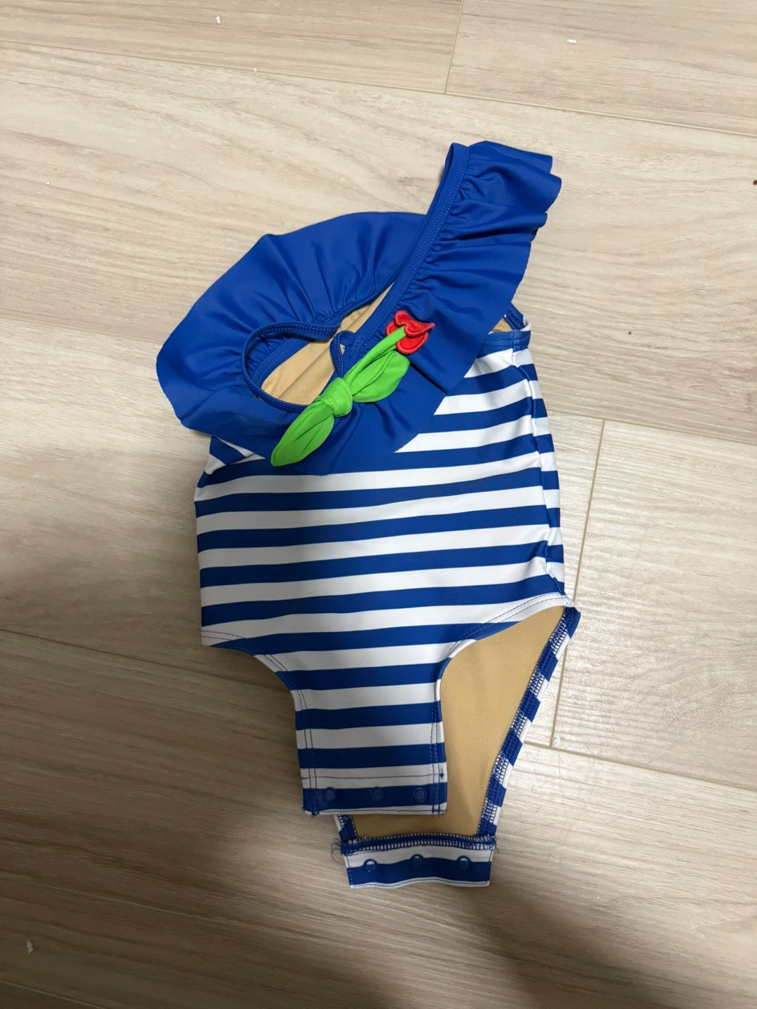 Baby Swimsuit - Blue & White Stripes - photo 2