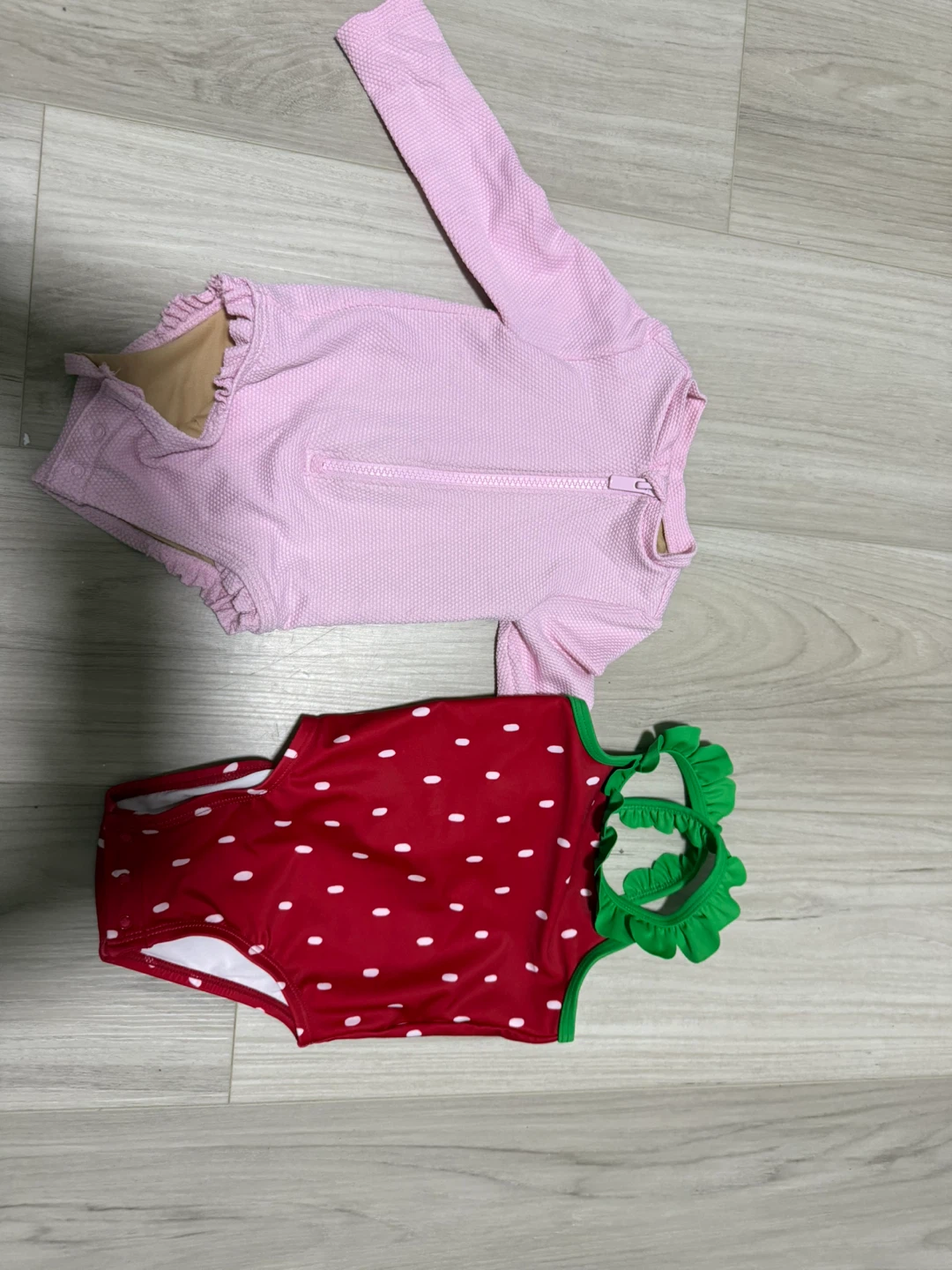 Kids Swimsuits - Strawberry & Pink Long Sleeve