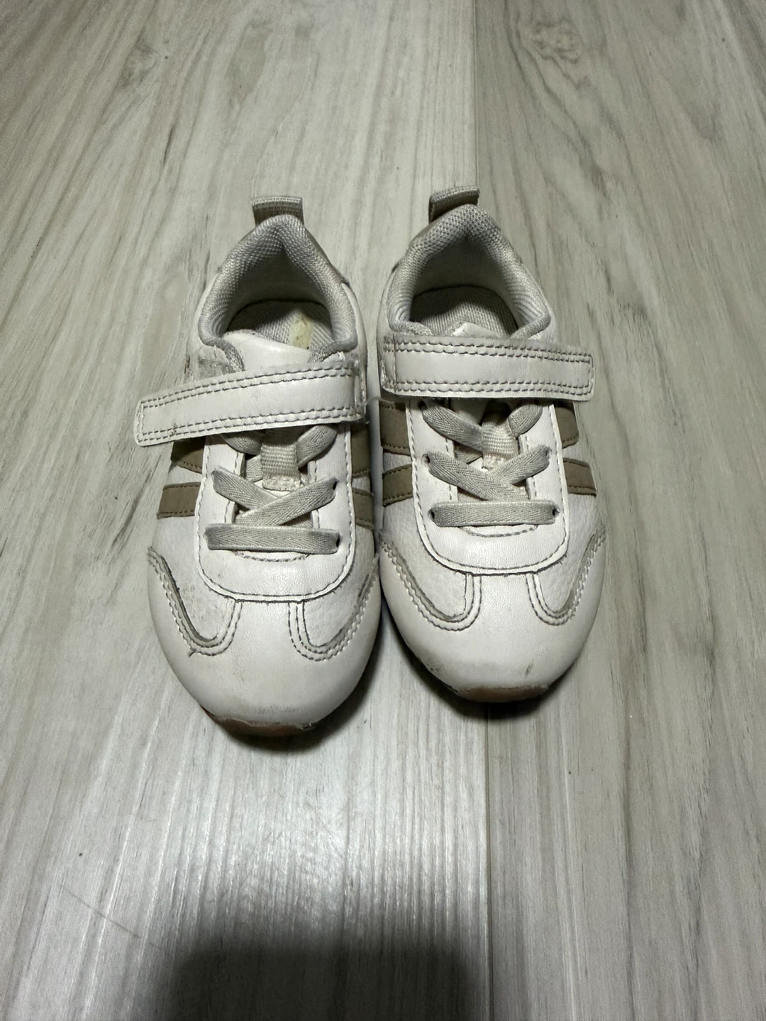 Kids' White and Tan Sneakers