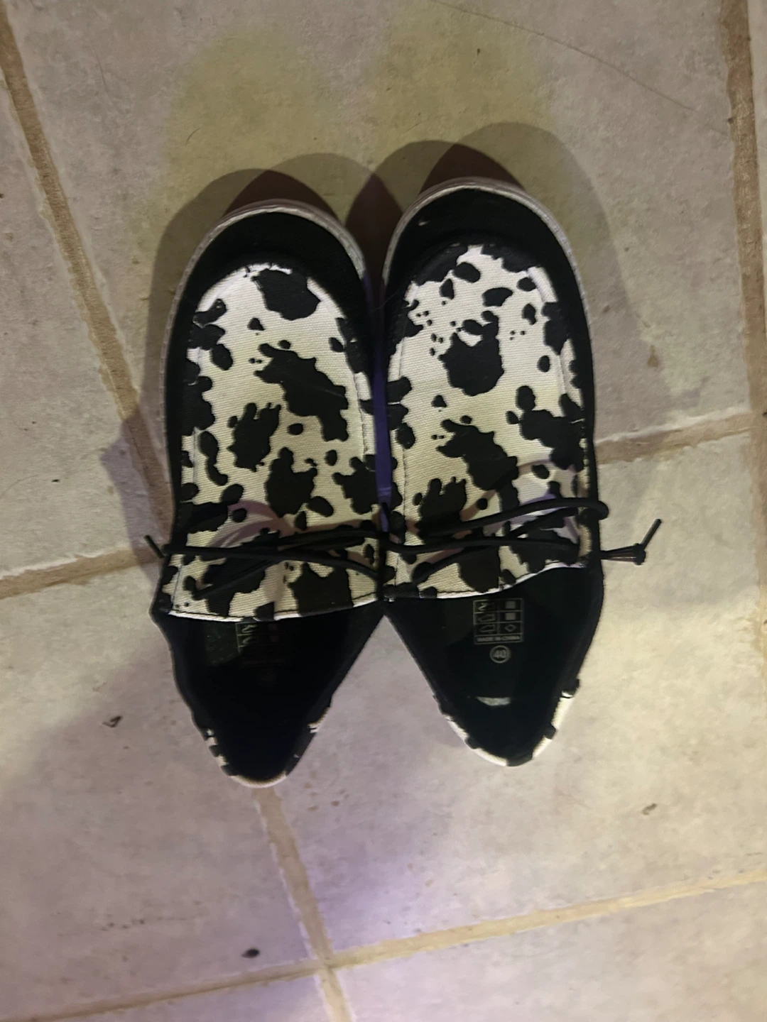 Cow Print Slip-On Shoes