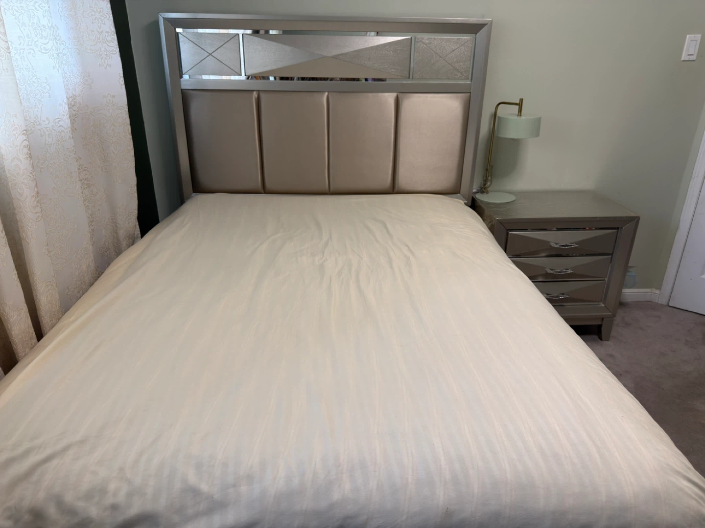 Bedroom Set: Queen Bed Frame and Nightstand