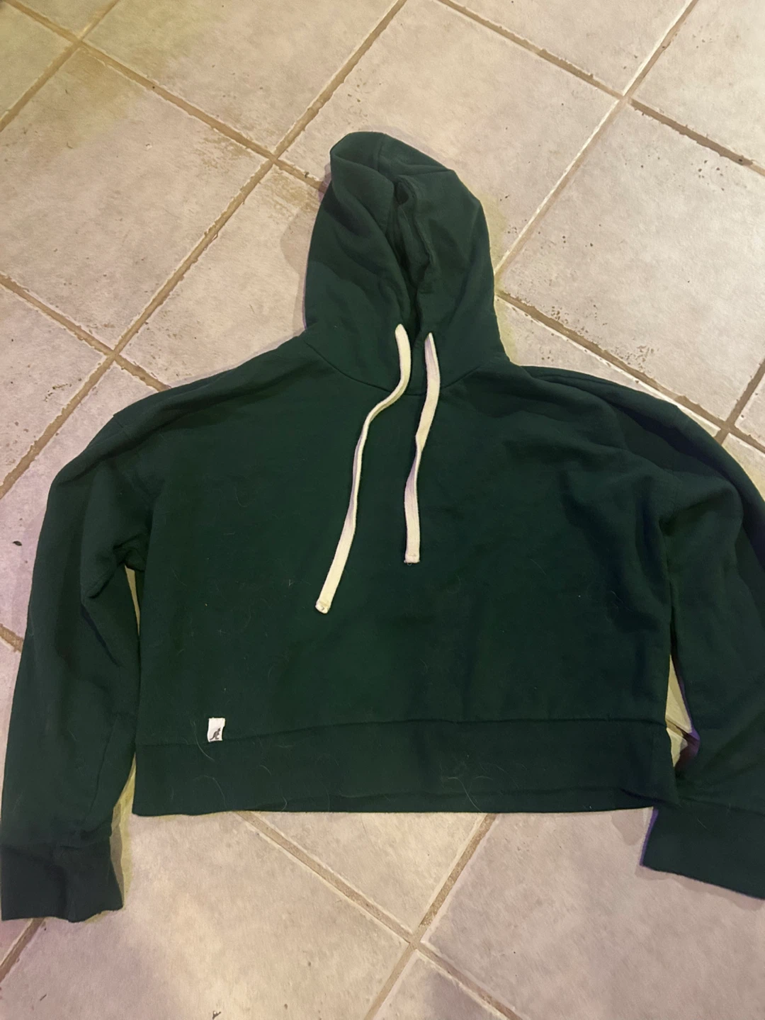 Green Cropped Hoodie