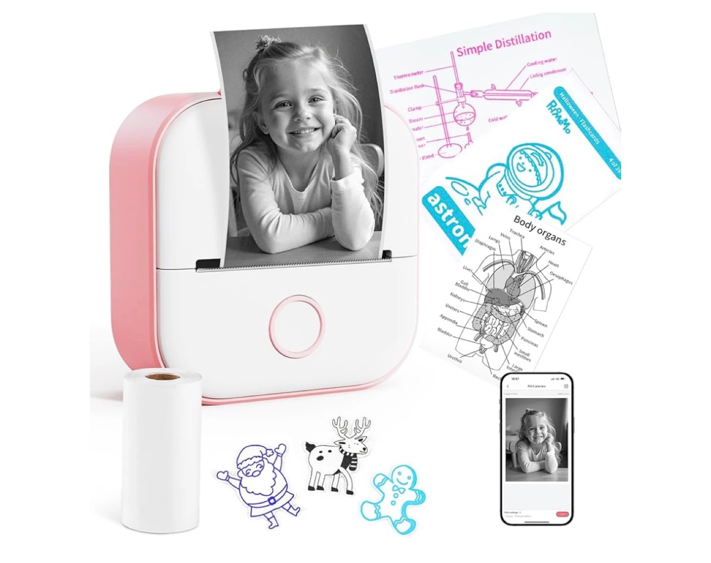 Brand new open box Pink Portable Mini Printer