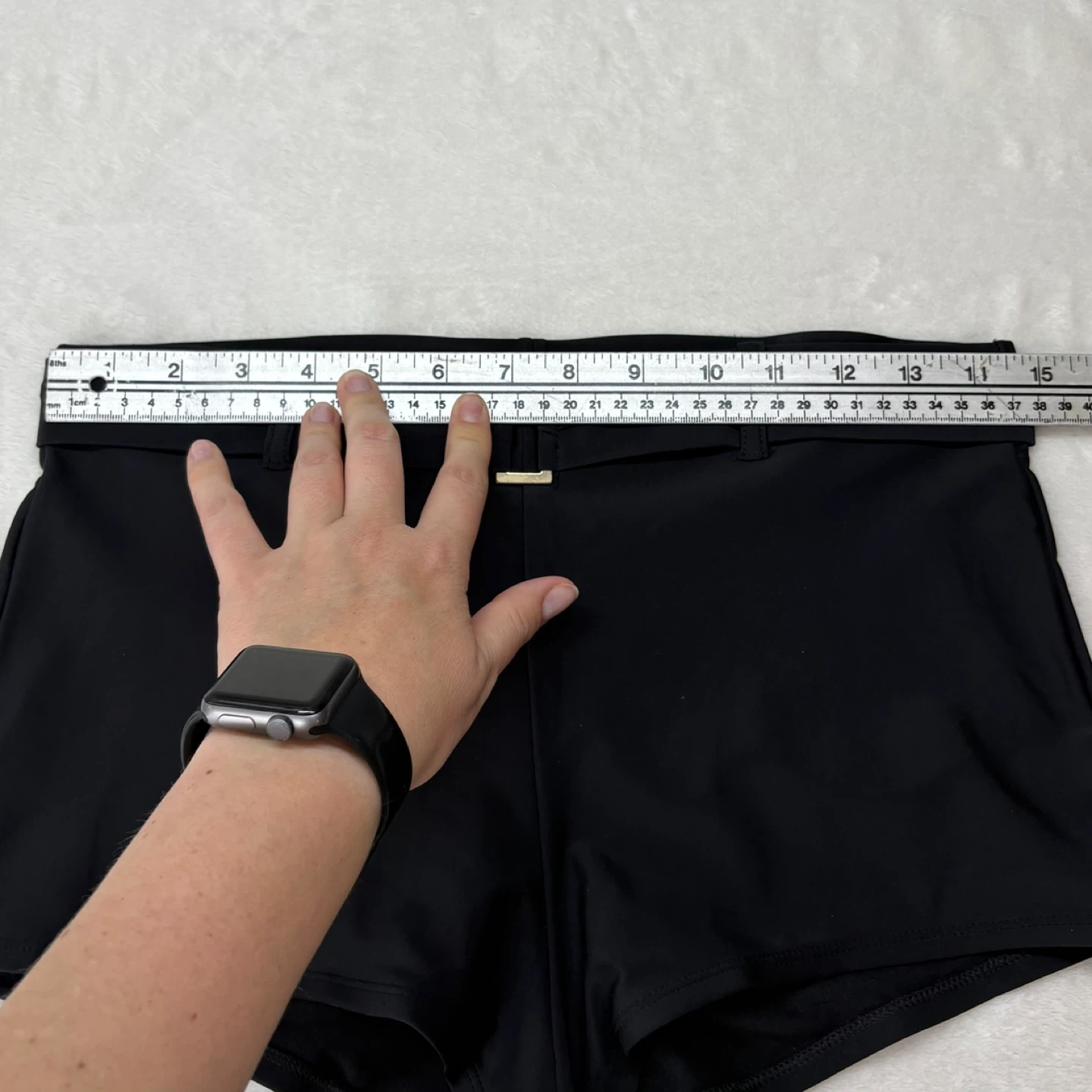 George Black Mid Rise Swim Shorts Buckle Detail Plus Size 1X - photo 3