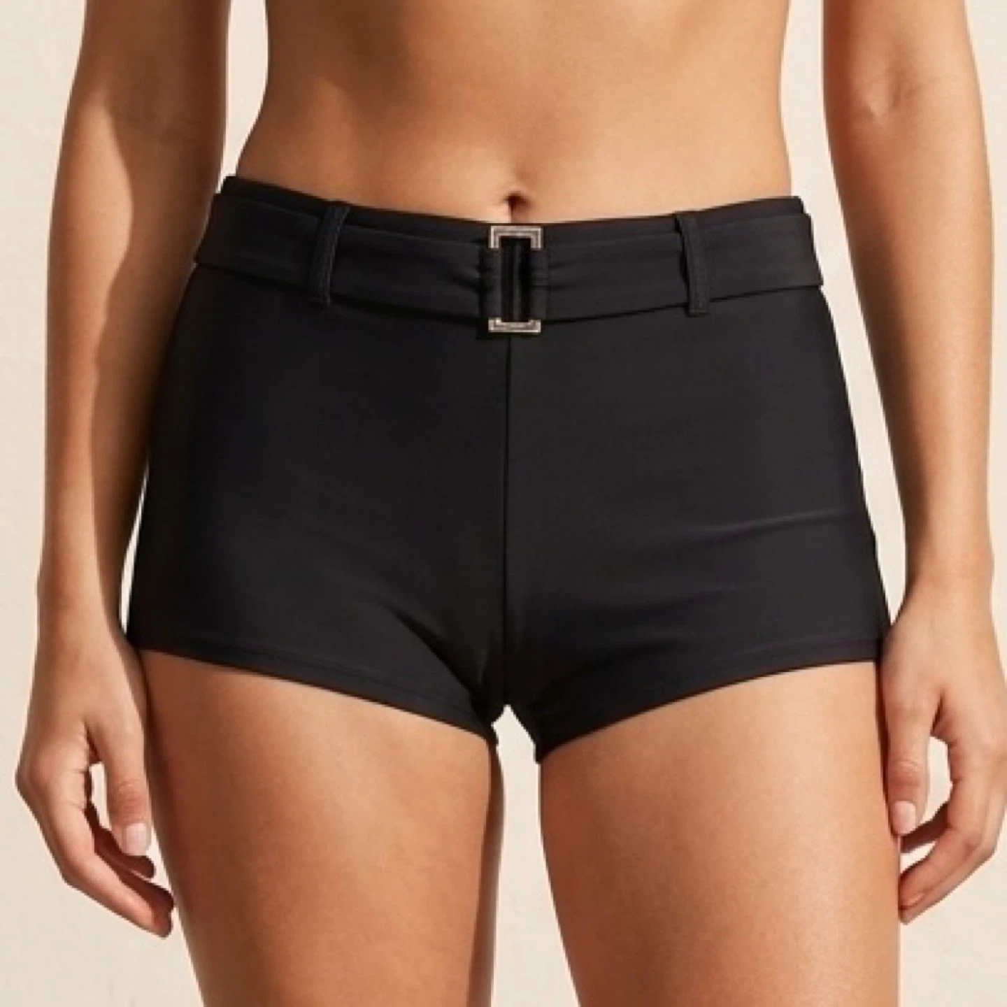 George Black Mid Rise Swim Shorts Buckle Detail Plus Size 1X