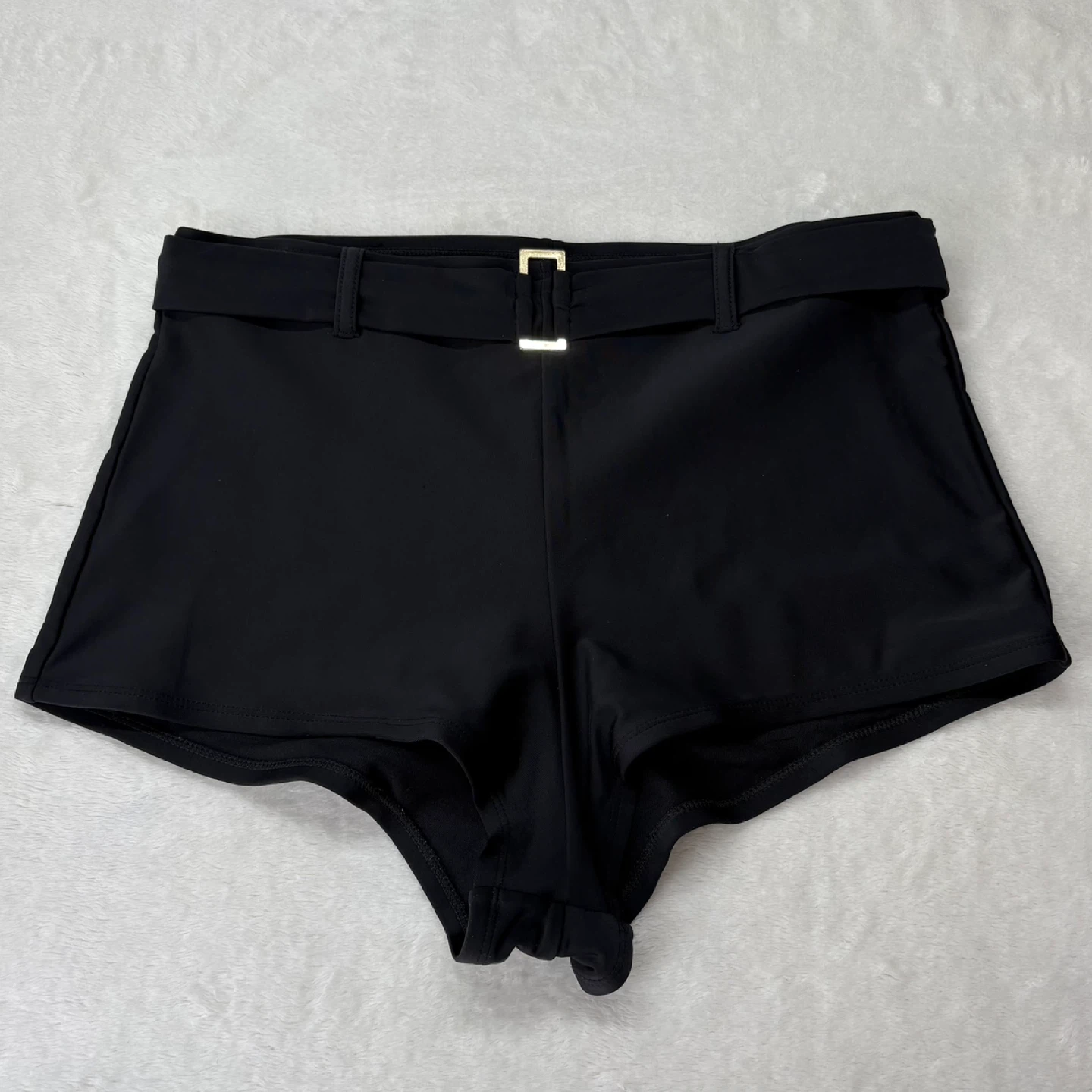 George Black Mid Rise Swim Shorts Buckle Detail Plus Size 1X - photo 2