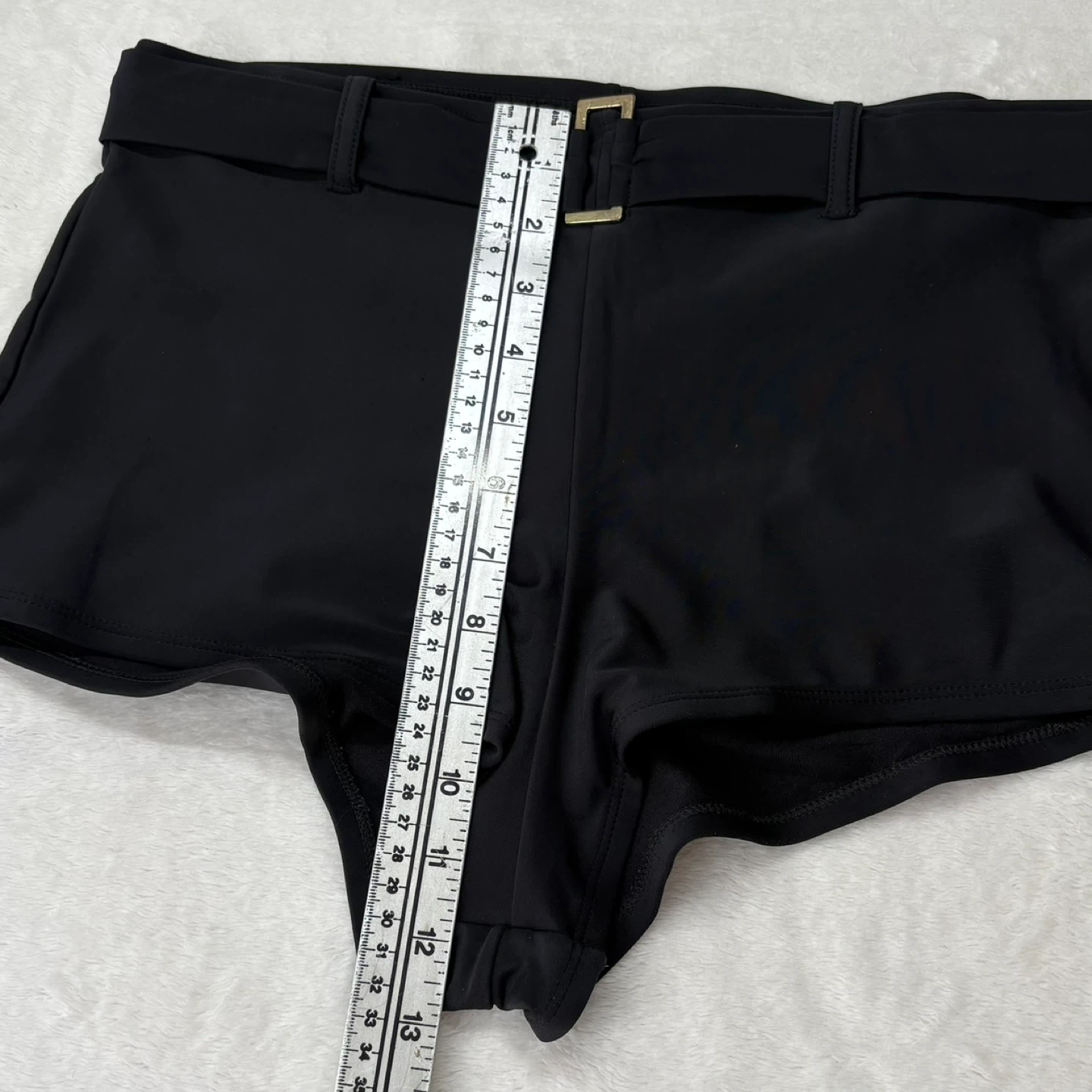 George Black Mid Rise Swim Shorts Buckle Detail Plus Size 1X - photo 4