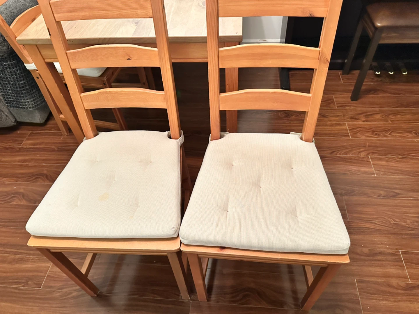 Ikea Wooden Dining Table and Cushion Chairs Set - photo 3