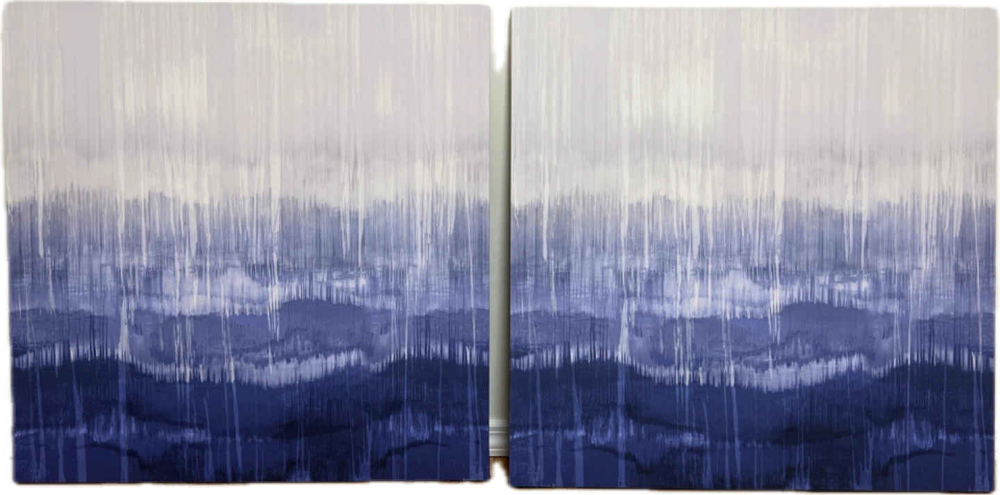 Abstract Drip Indigo Canvas by David Moore - photo 4