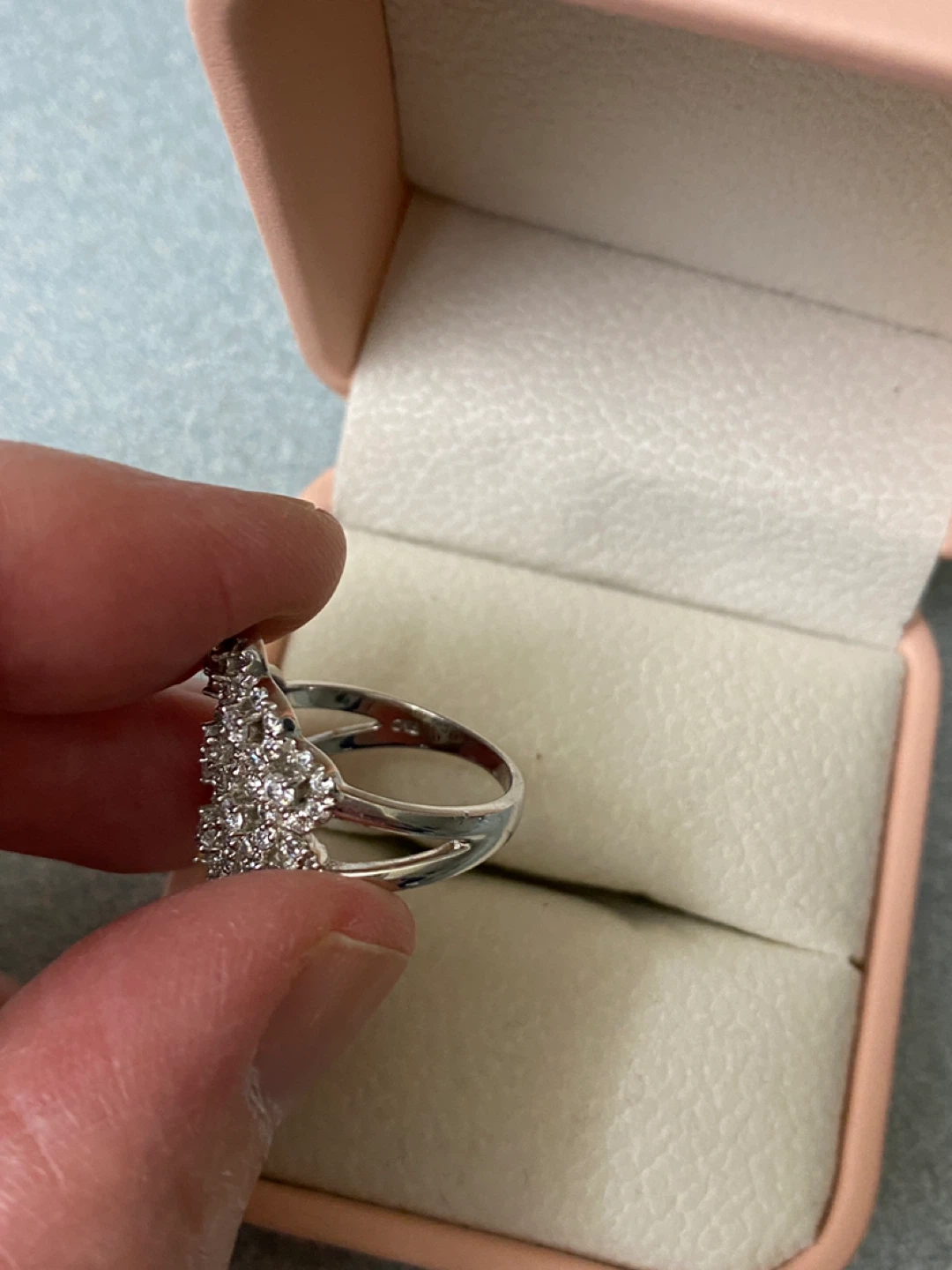 925 Sterling silver ring with cubic zirconia size 7 1/2 - photo 5