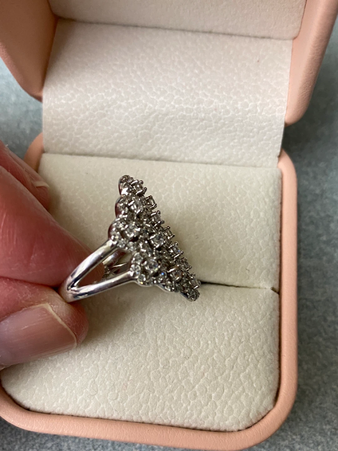 925 Sterling silver ring with cubic zirconia size 7 1/2 - photo 4