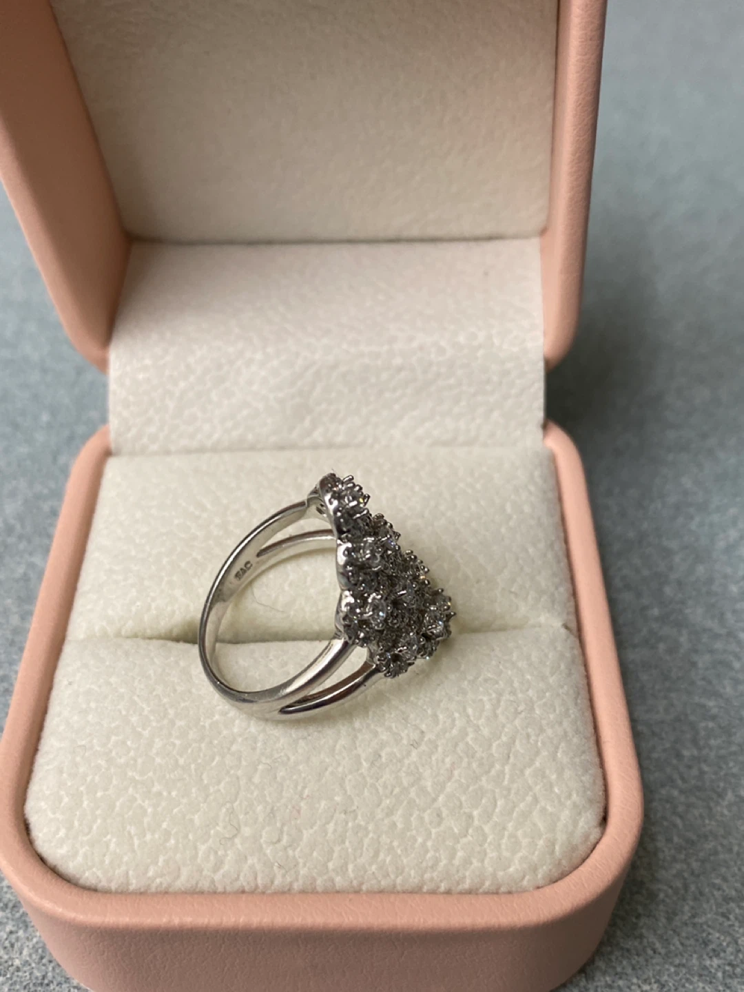 925 Sterling silver ring with cubic zirconia size 7 1/2 - photo 3