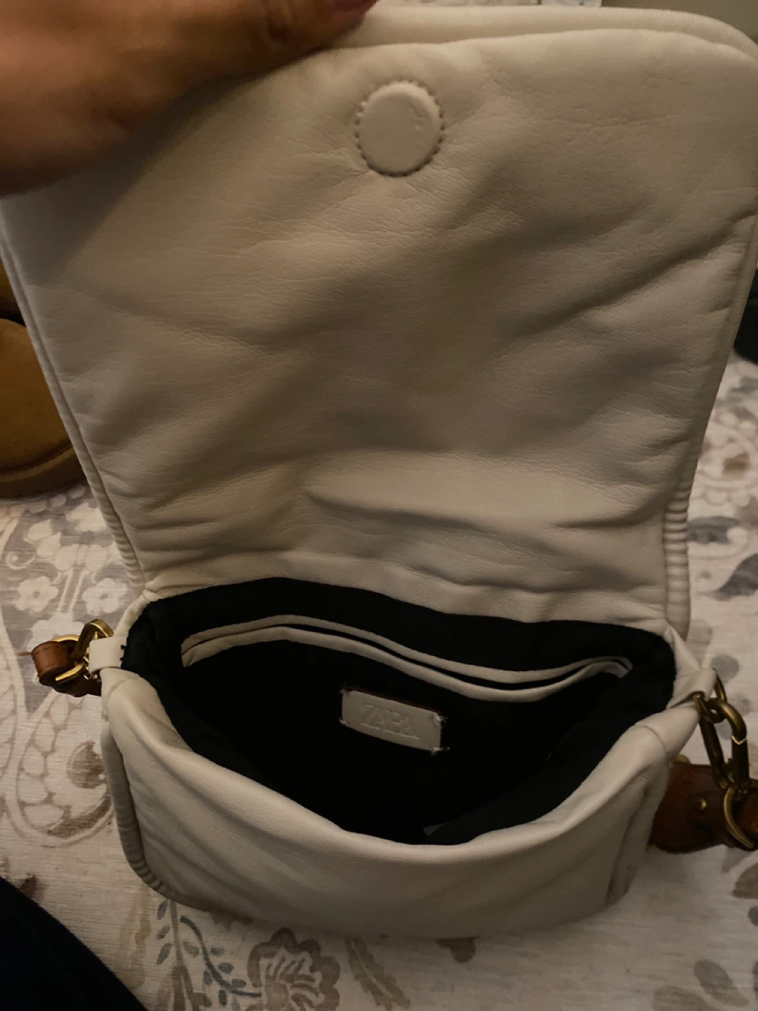 White Fanny Pack with Leather Accents - photo 3