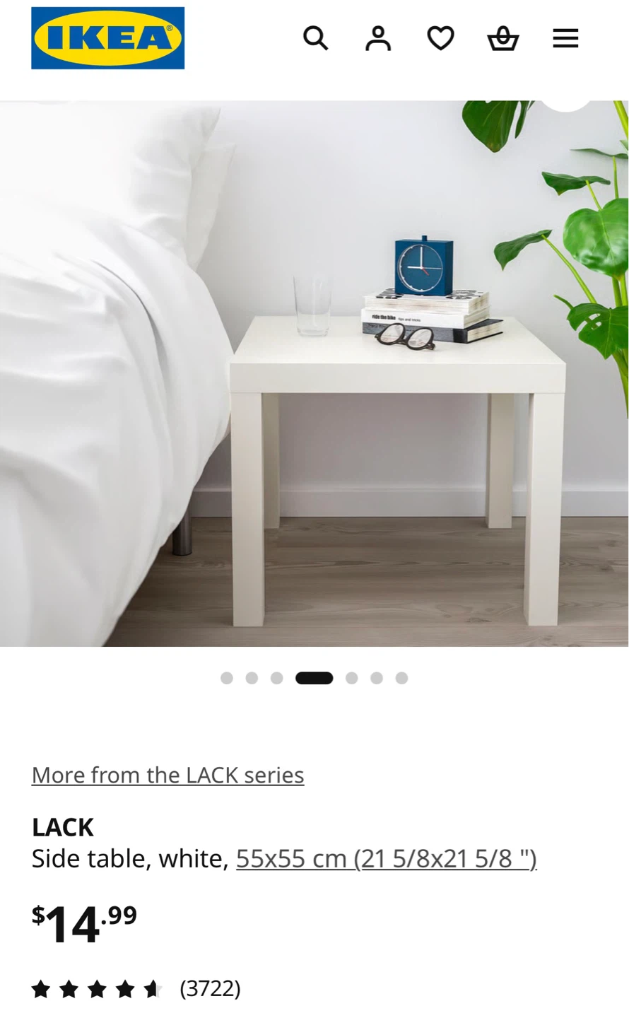 Two IKEA LACK Side Table - White - photo 3