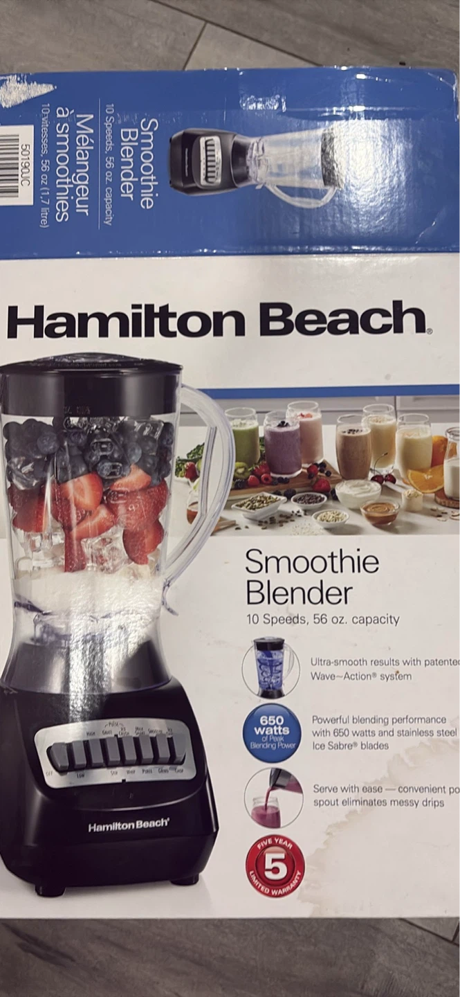 Hamilton Beach Smoothie Blender - 10 Speeds, 56 oz Capacity