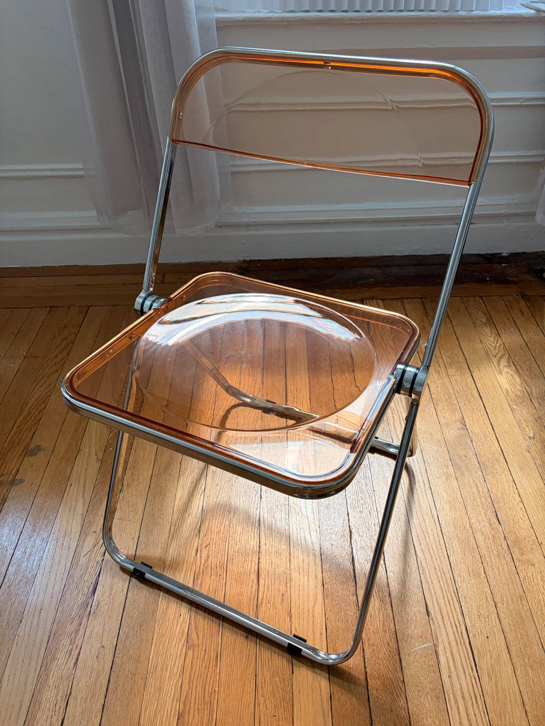 Transparent Chrome Folding Chair