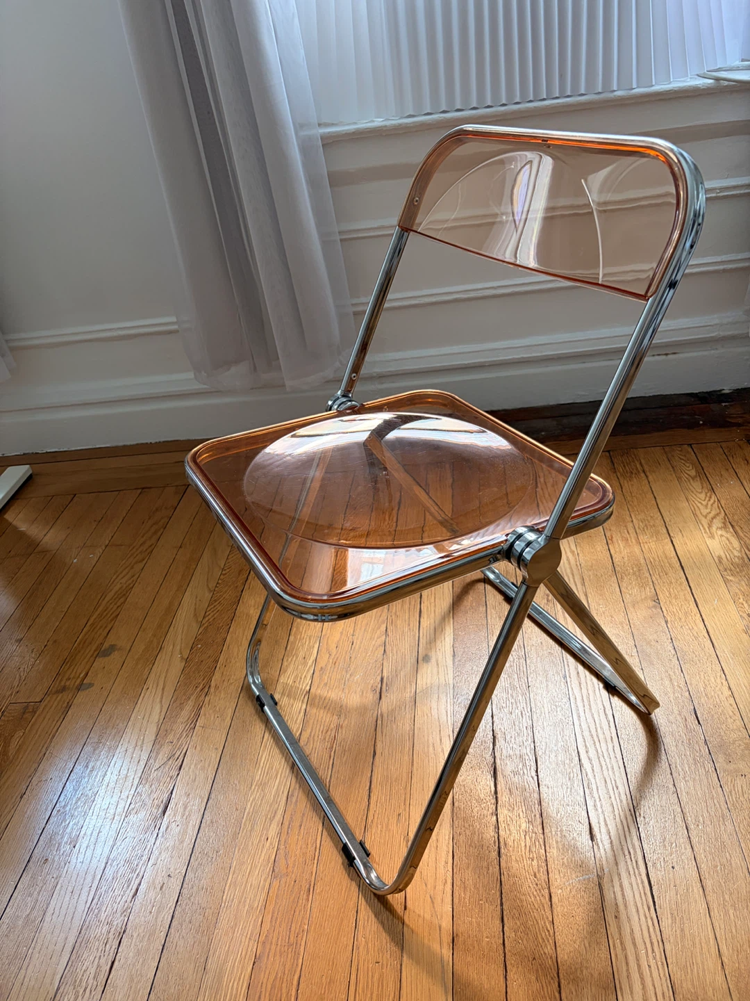 Transparent Chrome Folding Chair - photo 2