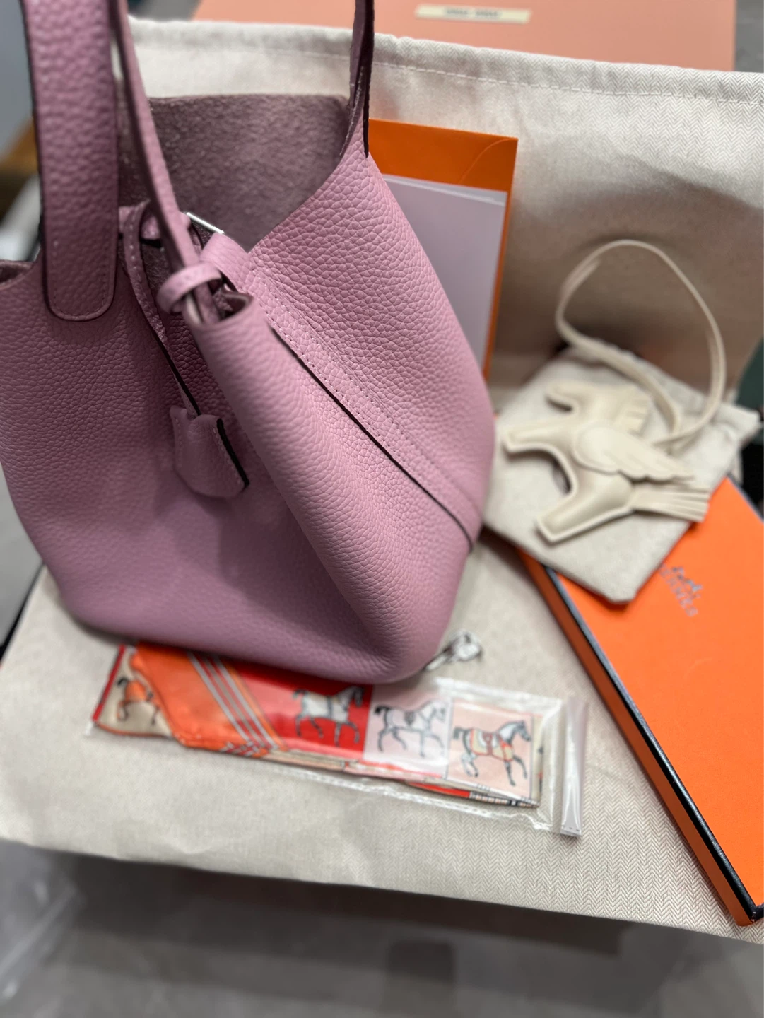 Hermès Pink Leather Picotin Lock Bag