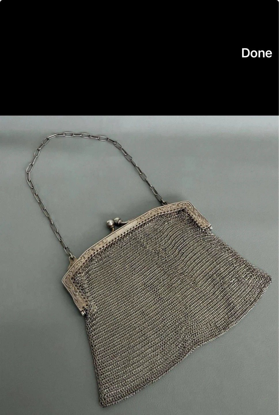 Vintage Sterling Silver Mesh Purse