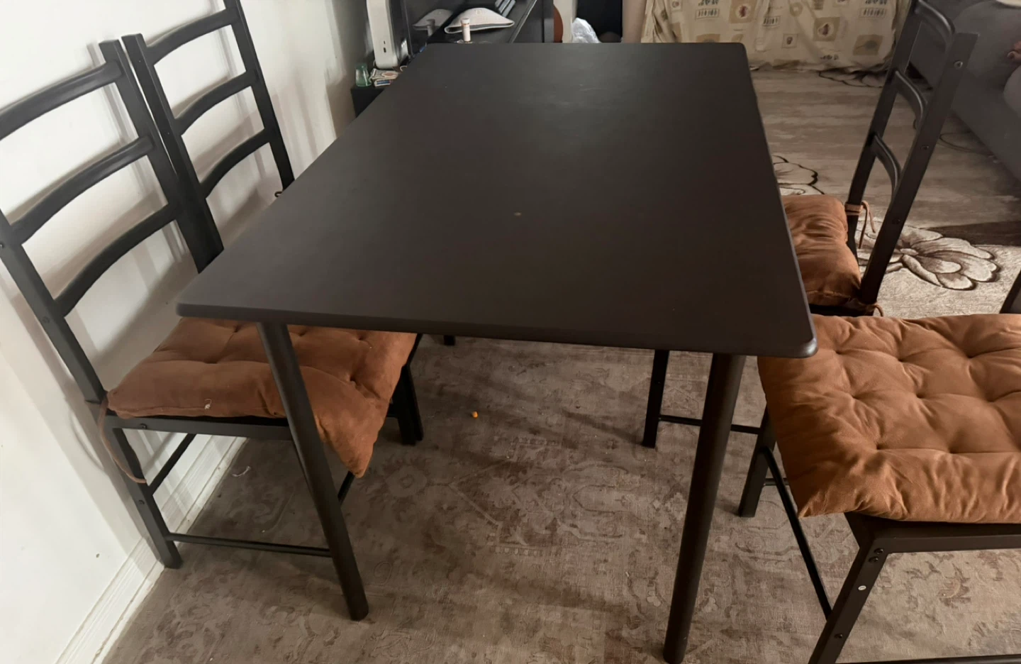 Dark Brown Dining Table and 4 Chairs Set - photo 2