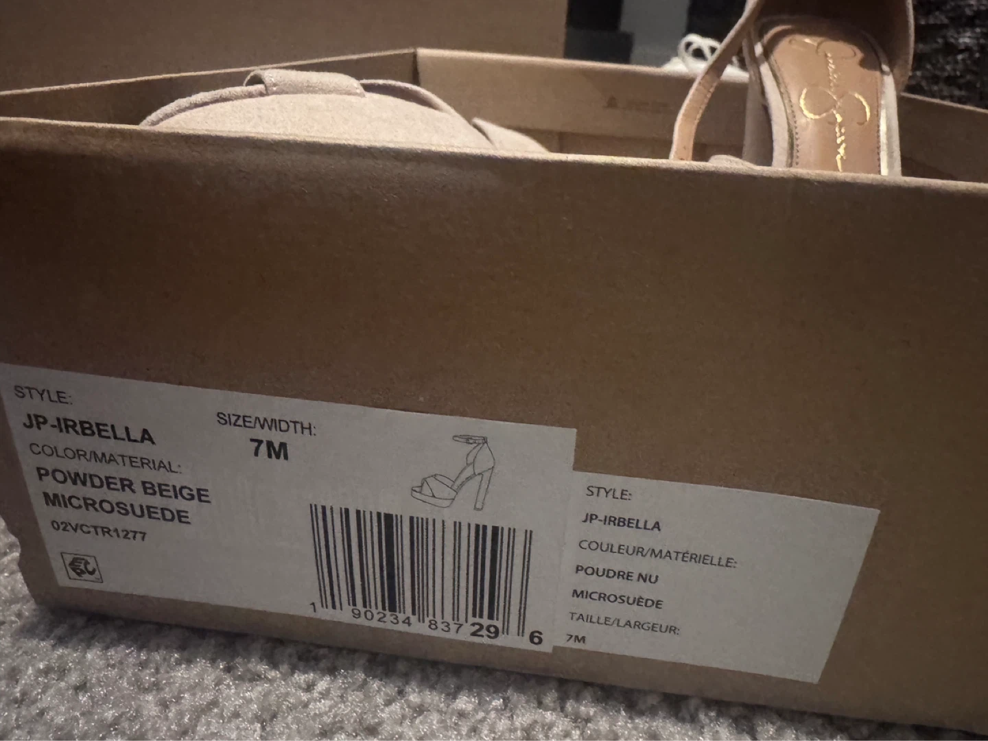 Jessica Simpson Powder Beige Microsuede Heels Size 7 - photo 3