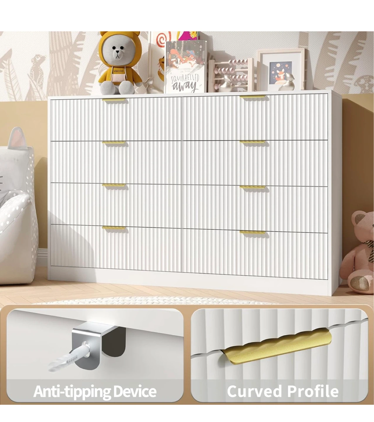 White Dresser with 8 Drawers - photo 3