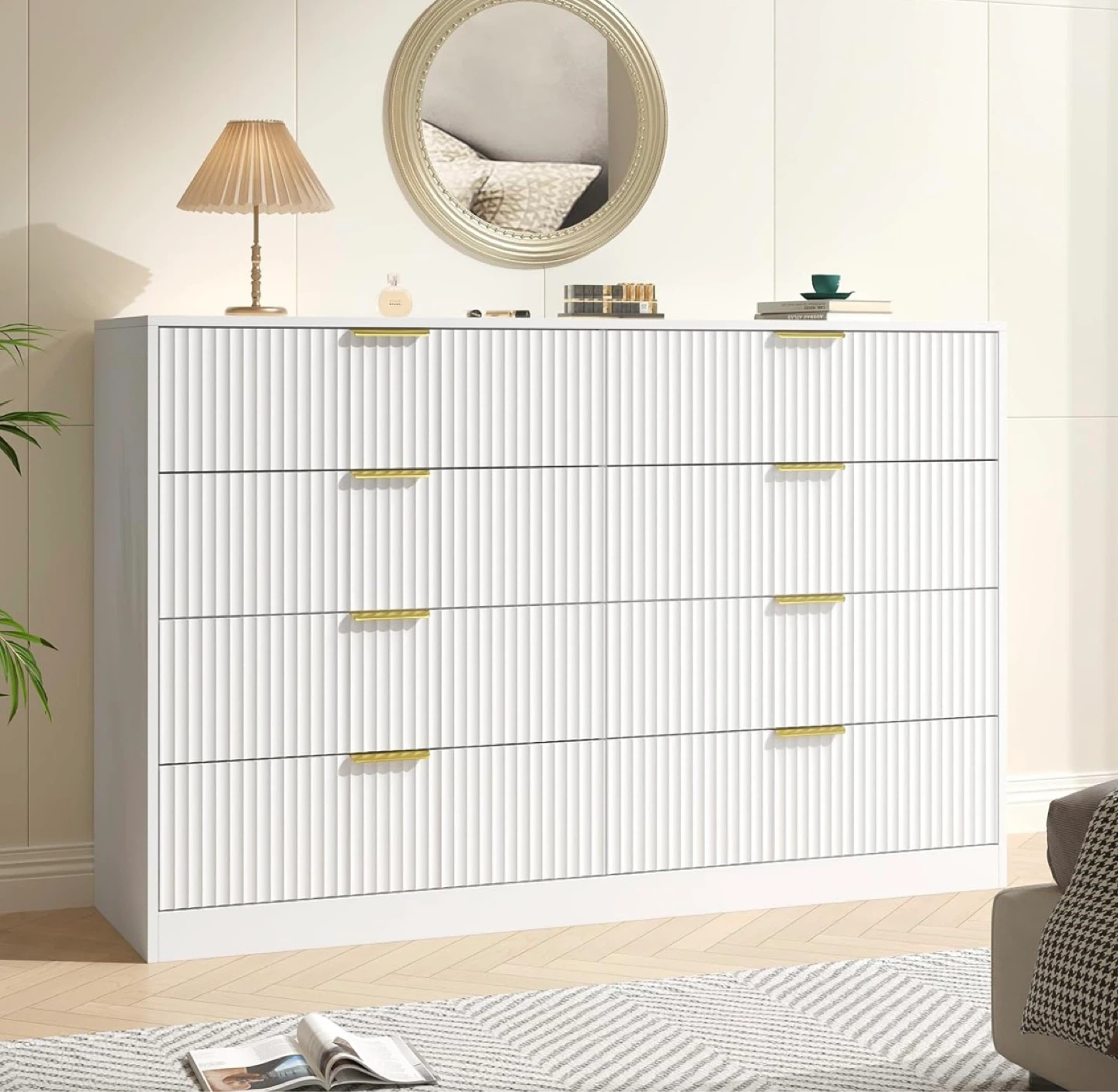 White Dresser with 8 Drawers