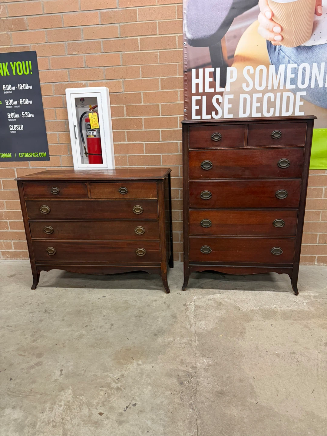 Set of 2 vintage Dressers