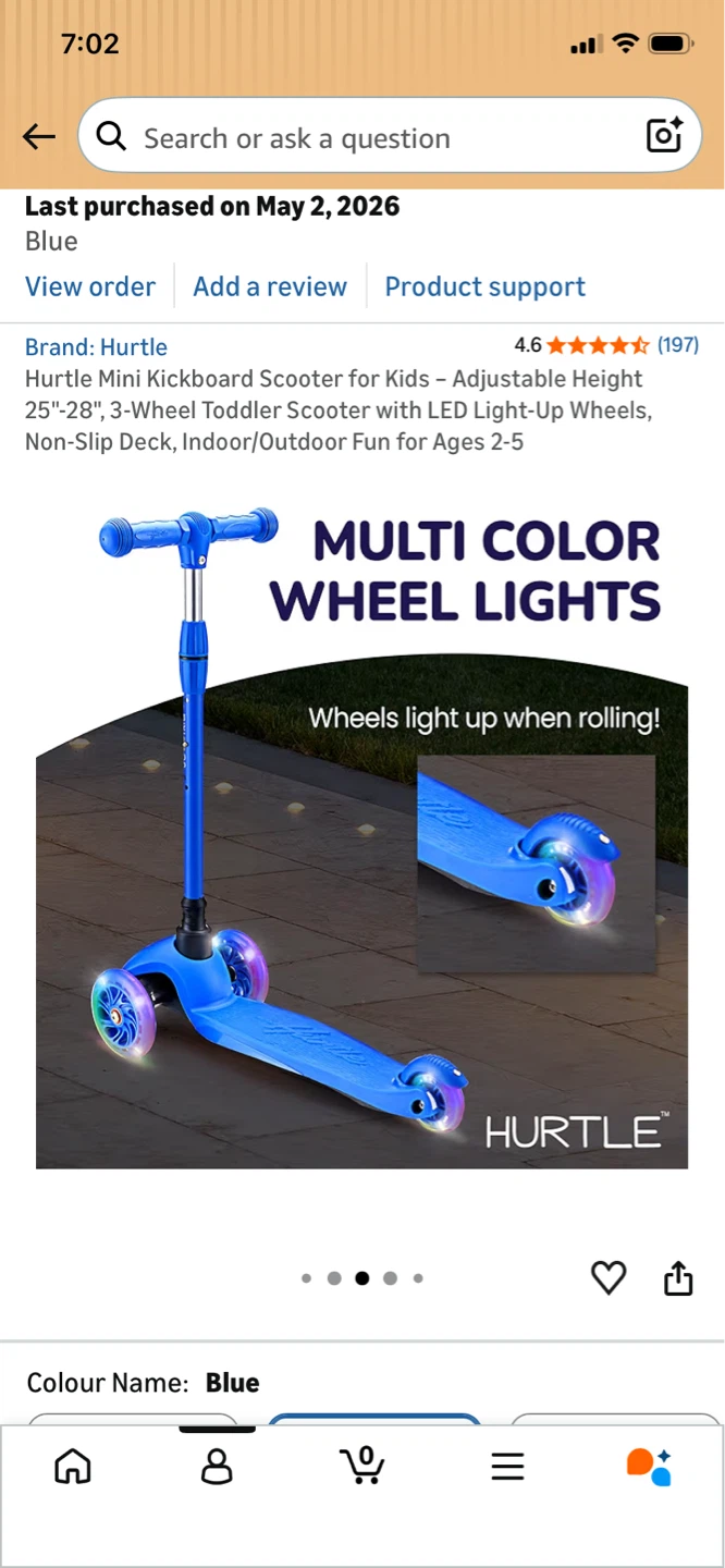 Hurtle Mini Kickboard Scooter - Blue - photo 2