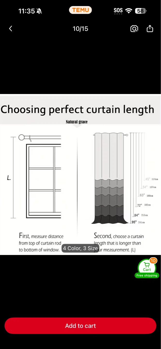 Leaf Printed White Sheer Curtain - Grey, 50"x95" - photo 4