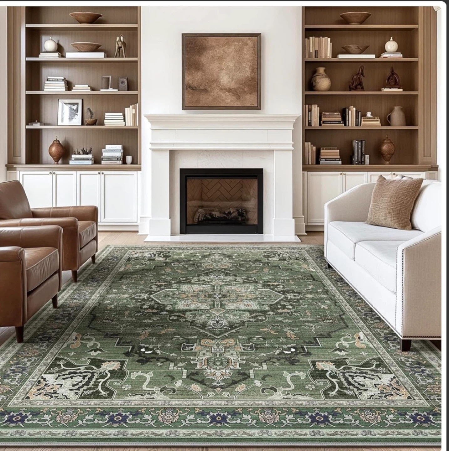 Traditional Persian Style Area Rug - Green