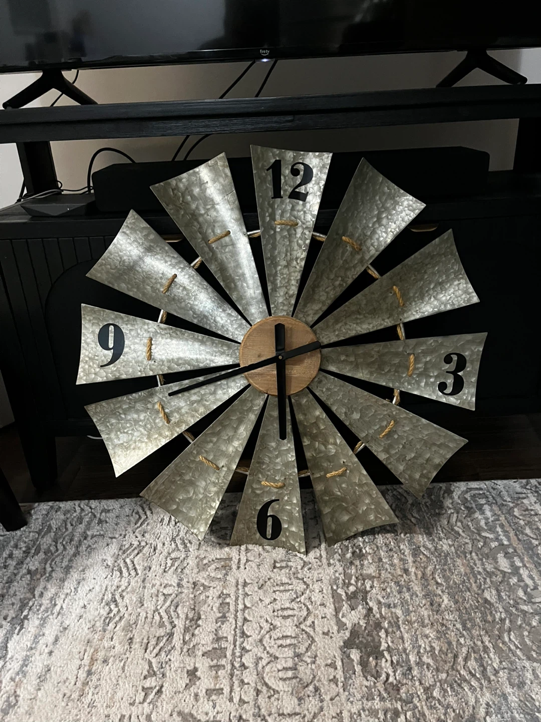 Farmhouse Metal Windmill Wall Clock