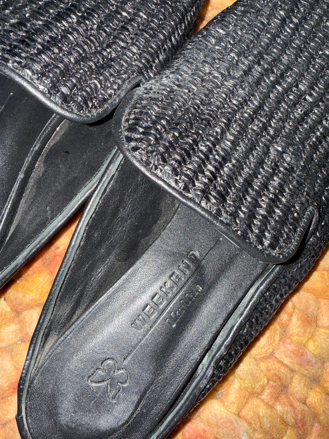 Weekend Max Mara Black Woven Mules Size 37 - photo 3