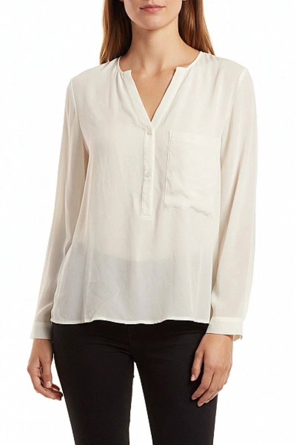 OAK + FORT Cream Long Sleeve Button-Up Shirt - Size S