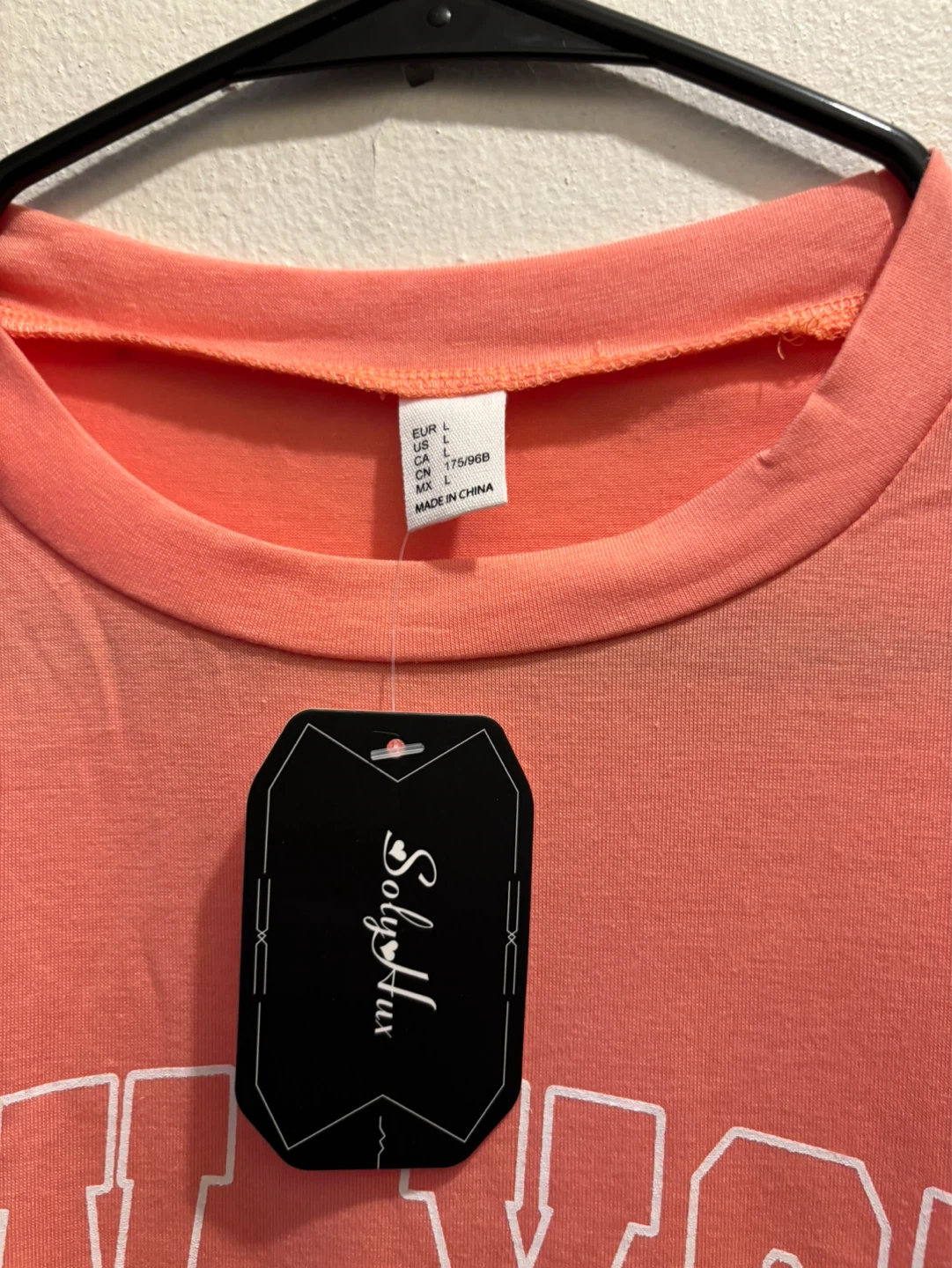 Solyflux "New York U.S.A." T-Shirt - Coral - Size L - photo 2