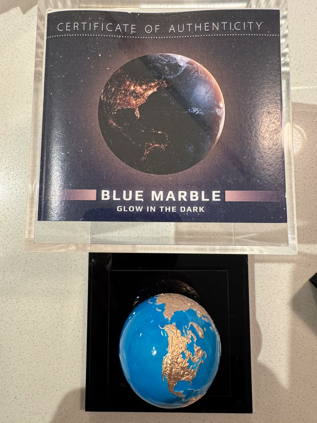 2023 Barbados Blue Marble Glow-in-the-Dark 3 oz .999 Silver Coin - photo 4