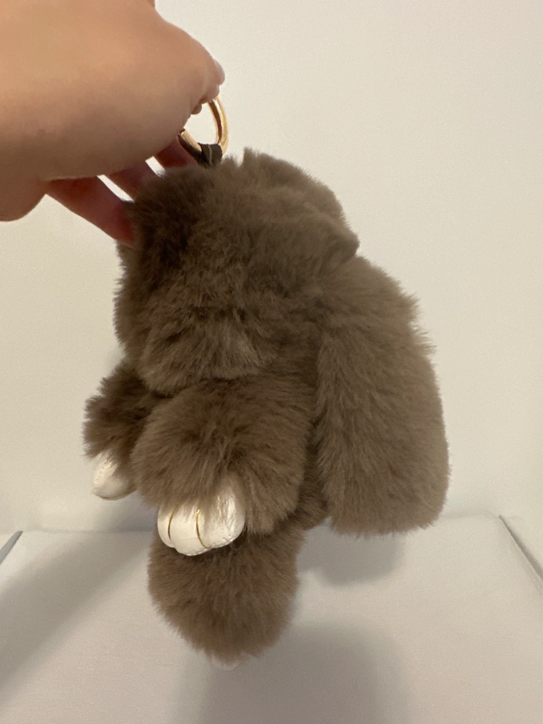 Fluffy Brown Bunny Keychain Charm - photo 2