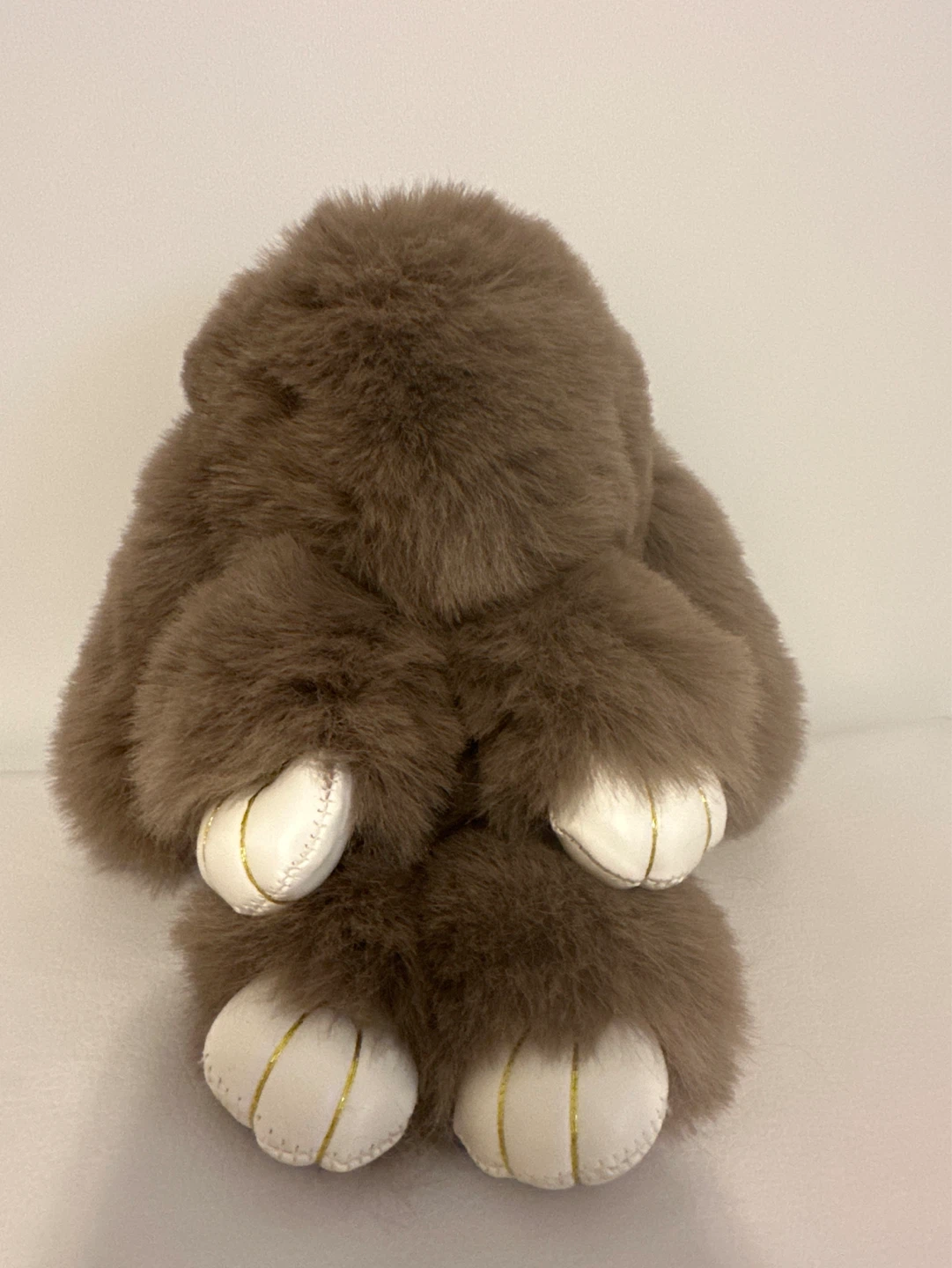 Fluffy Brown Bunny Keychain Charm