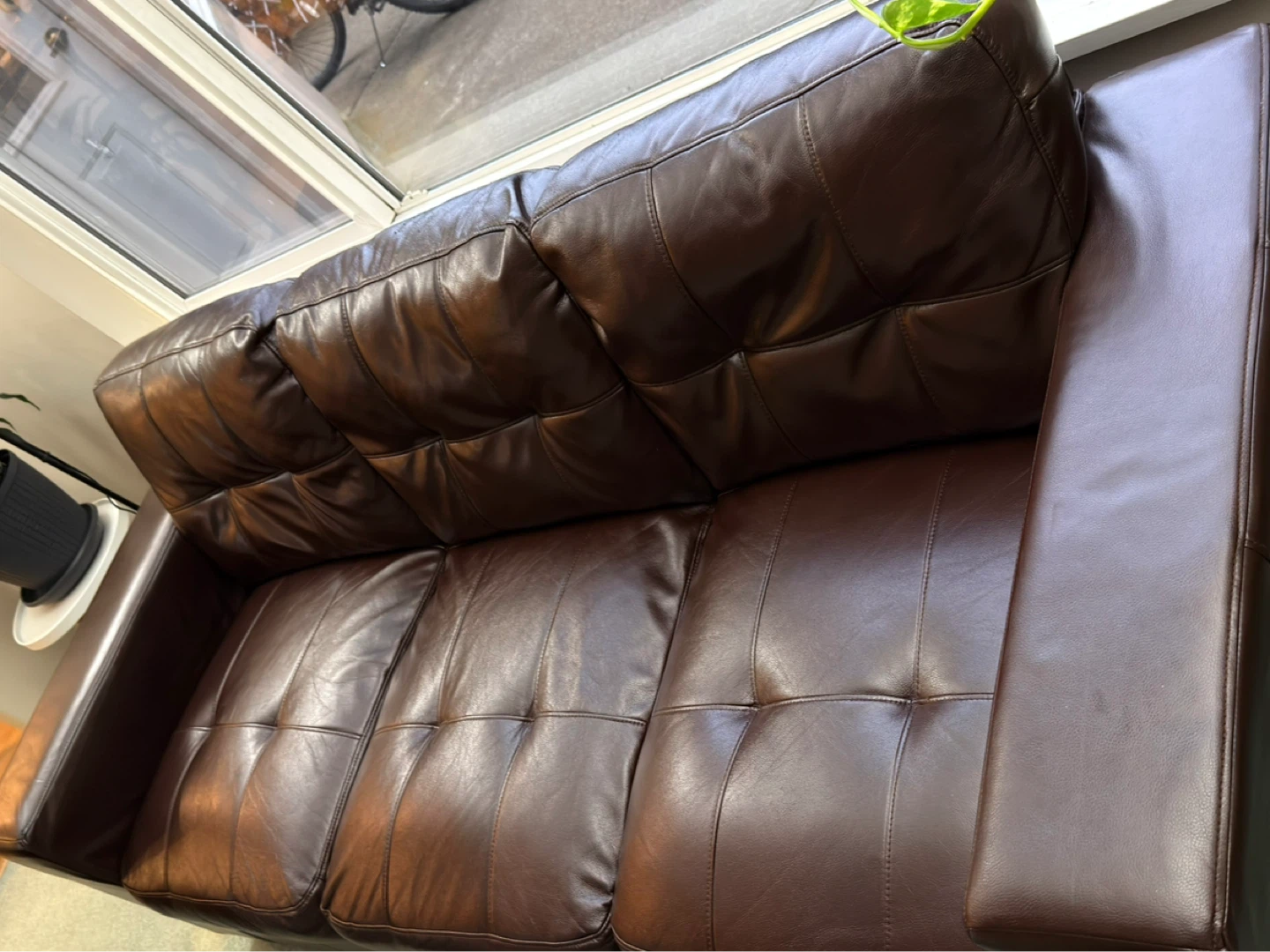 Brown Leather Sofa and Armchair Set - photo 4