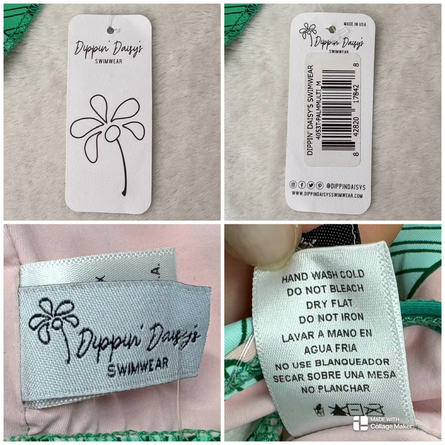 Dippin Daisys Palm Ruffle Flounce Swim Top Off Shoulder Size M - photo 3