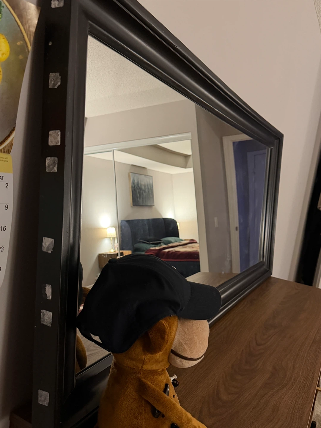 Large Framed Mirror - Black - photo 2