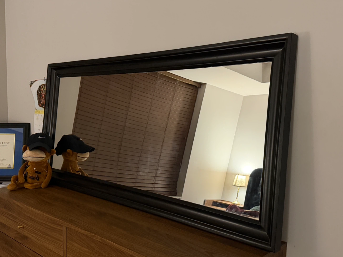 Large Framed Mirror - Black