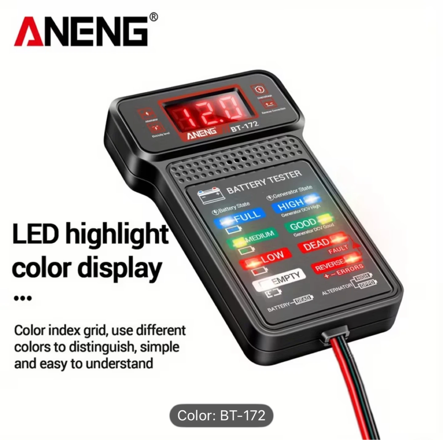 ANENG BT-172 12V Digital Battery Tester & Analyzer - photo 5