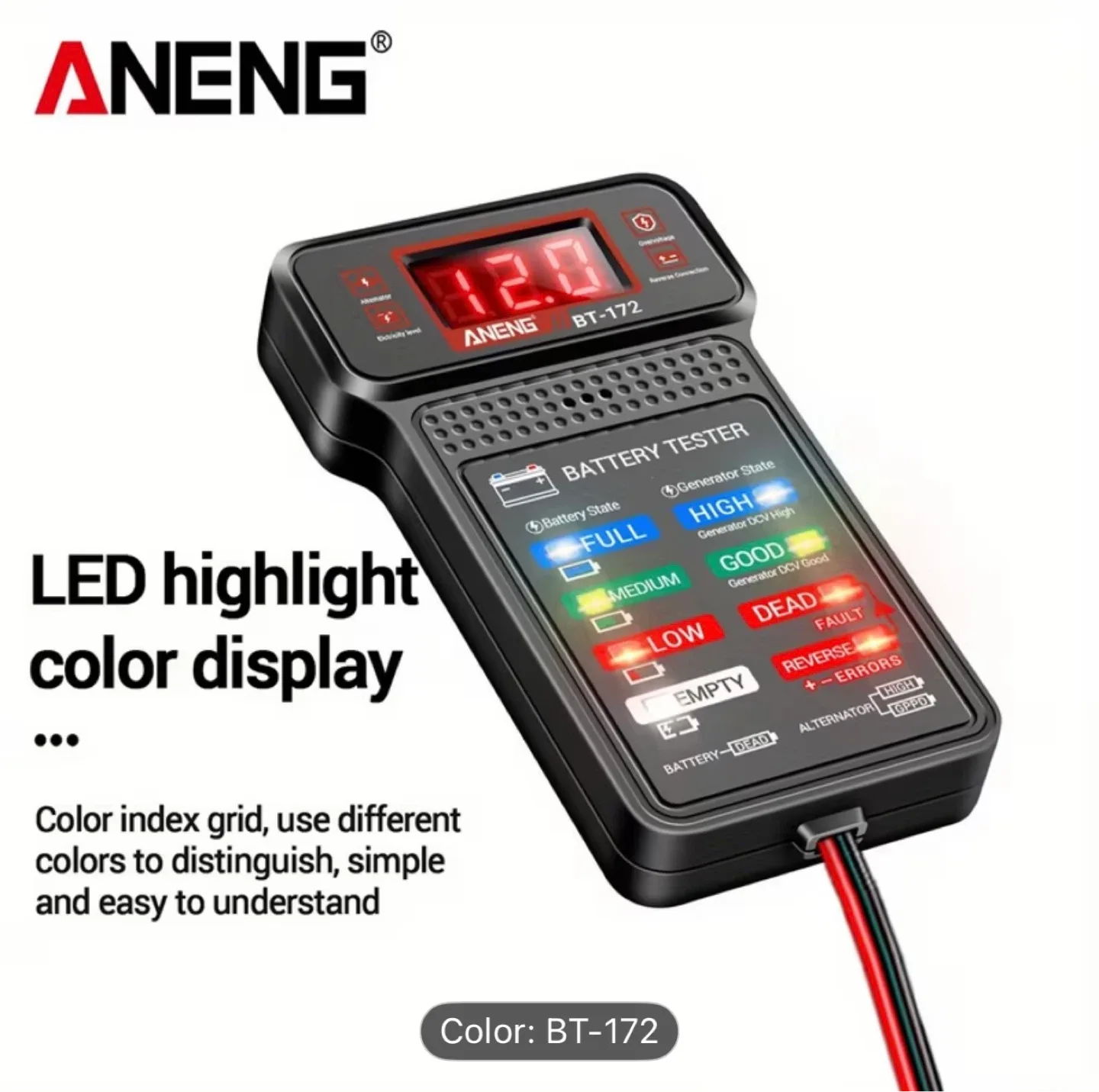 ANENG BT-172 12V Digital Battery Tester & Analyzer - photo 5