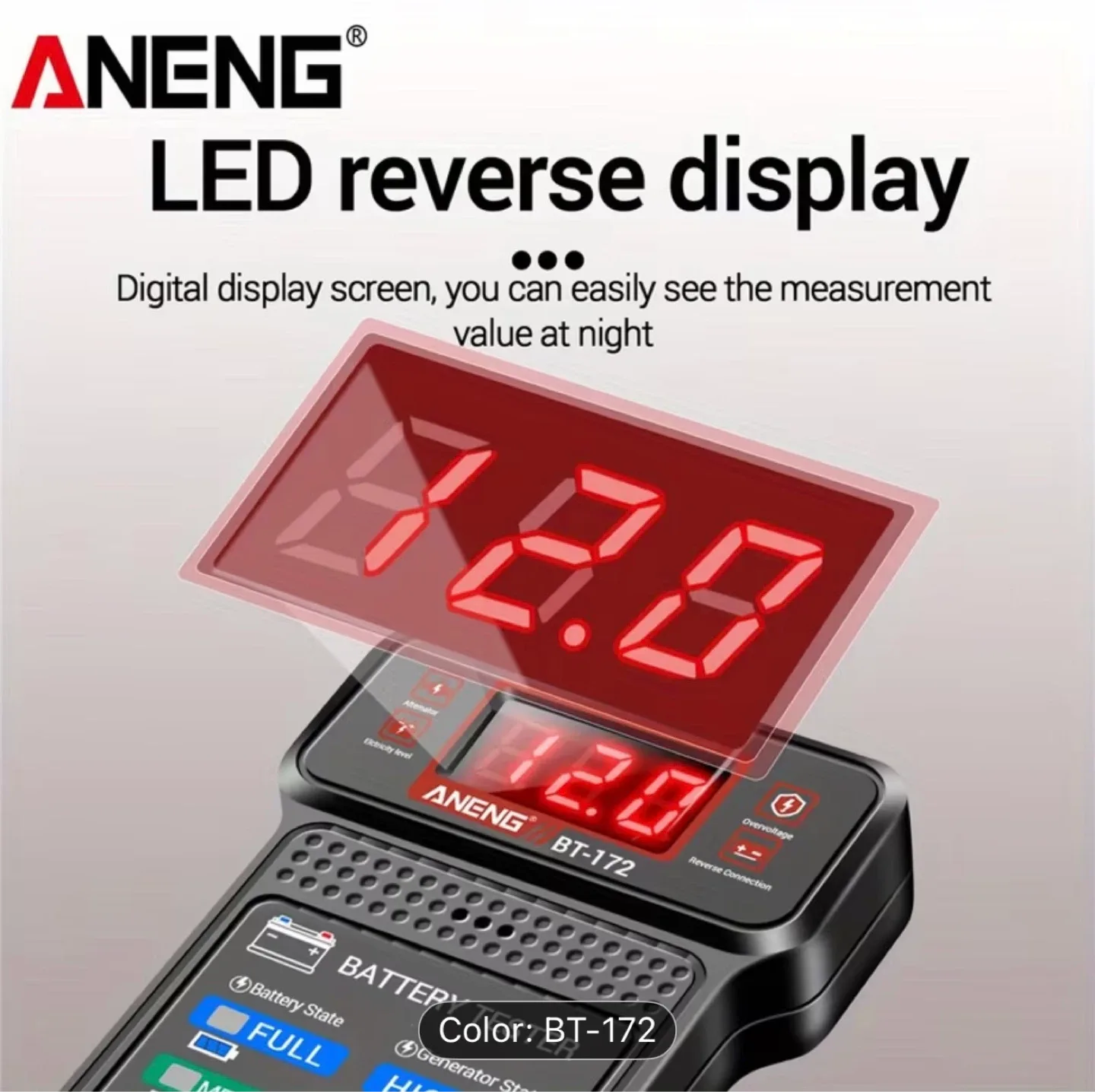 ANENG BT-172 12V Digital Battery Tester & Analyzer