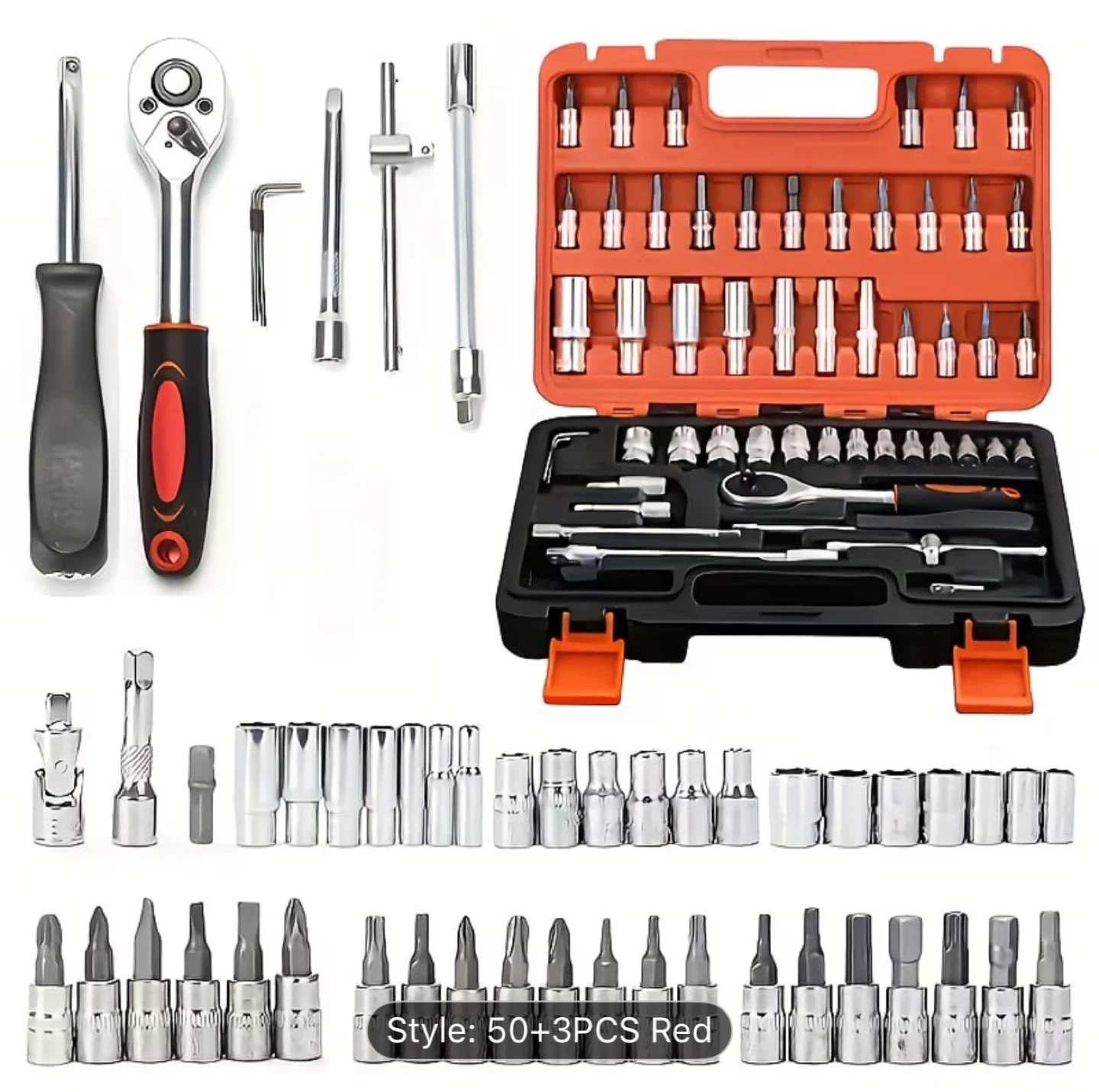 53 Piece 1/4" Socket Set with Bits - photo 4